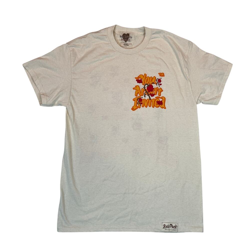 Hyde Park You Aren’t Invited T Shirt Tee White Mens M Roses Logo Houston
